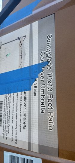 10x13FT Cantilever Outdoor Patio Umbrellas, Double Top Large Rectangle Umbrella, Heavy Duty 360° Rotation Offset Outdoor Sun Shade Umbrella for Garden