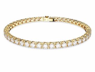 Gold-Tone Crystal Tennis Bracelet