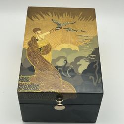 Erte Vintage Wings of Victory Art Deco Lacquered Trinket Jewelry Keepsake Box