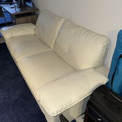 Perfect Conditions White Leather Sofa Couch