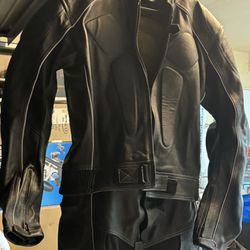 mens padded leather motorcycle jacket Size 38
