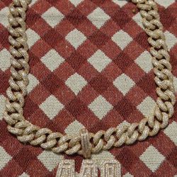 Stainless Steel  Cuban Link Chain with Pendant 