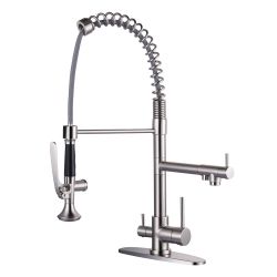 Double Handle Pull-Down Sprayer Kitchen Faucet