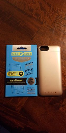 Moshi iPhone 6 plus gold charging case and gadget guard screen protector