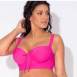 36C Hot Pink Women's Swimwear Underwire Bikini Top – Lightly Lined for Comfort and Shape