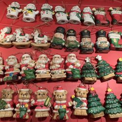 Christmas Ornaments Bisque Porcelain Set of 17 For $50