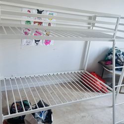 Twin Over Twin Bunk Bed Frame - White