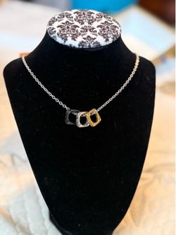 Monogram Necklace Silver Length 55 cm