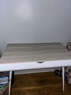 Desk Modern Wood N White Office Desk Or Makeup Vanity 