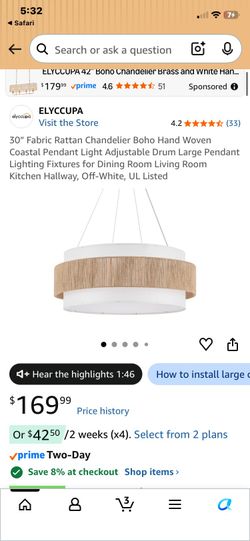 Rattan coastal pendant light fixture