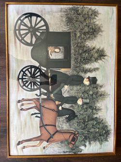 Large Colonial Horse Drawn Carriage Framed Print