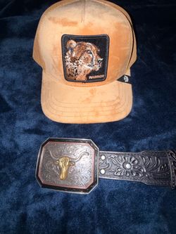 Buckle Hat and Buckle Leather Belt