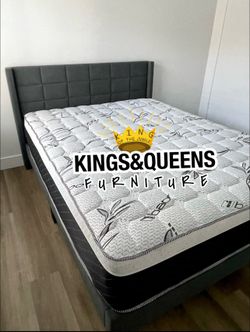 New Queen bed frame with mattress