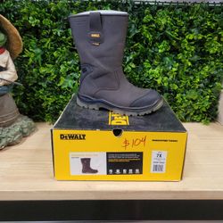 DEWALT Men's Titanium Waterproof Wellington Work Boots - Steel Toe - Buffalo Brown Size 7(W)