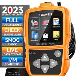 New FOXWELL NT201 OBD2 Scanner Diagnostic Tool Check Engine Light Vehicle Code Reader Car Computer Diagnostic Scan Tool Automotive Fault Code Scanner 