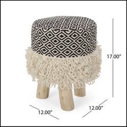 Handcrafted boho ottoman stool
