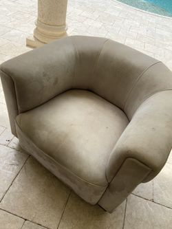 Italian Grey Suede Chair