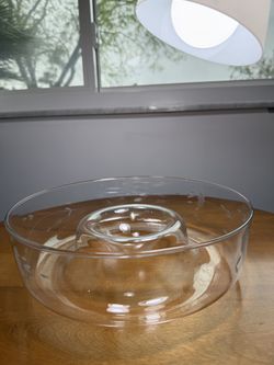 Beautiful Vintage Glass Dipping Platter – Perfect for Snacks & Dips!