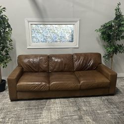 Brown Leather Couch - Free Delivery