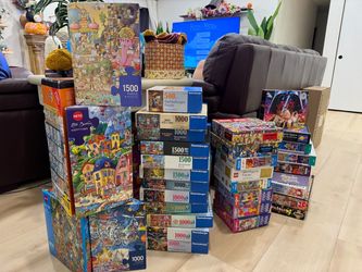 Various puzzles. Ravensburger. Wasgij. Lego. Heye. Eeboo. Buffalo