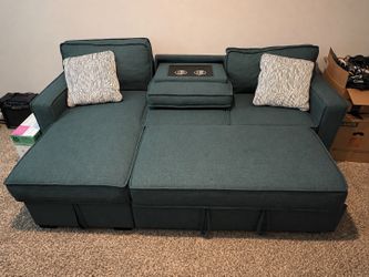 Blue pull out couch