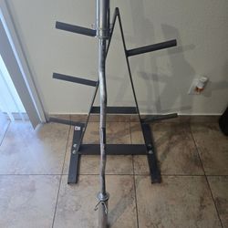 Olympic Curl Bar And Weight Tree 