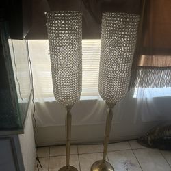 Crystal And Gold Candle Holder