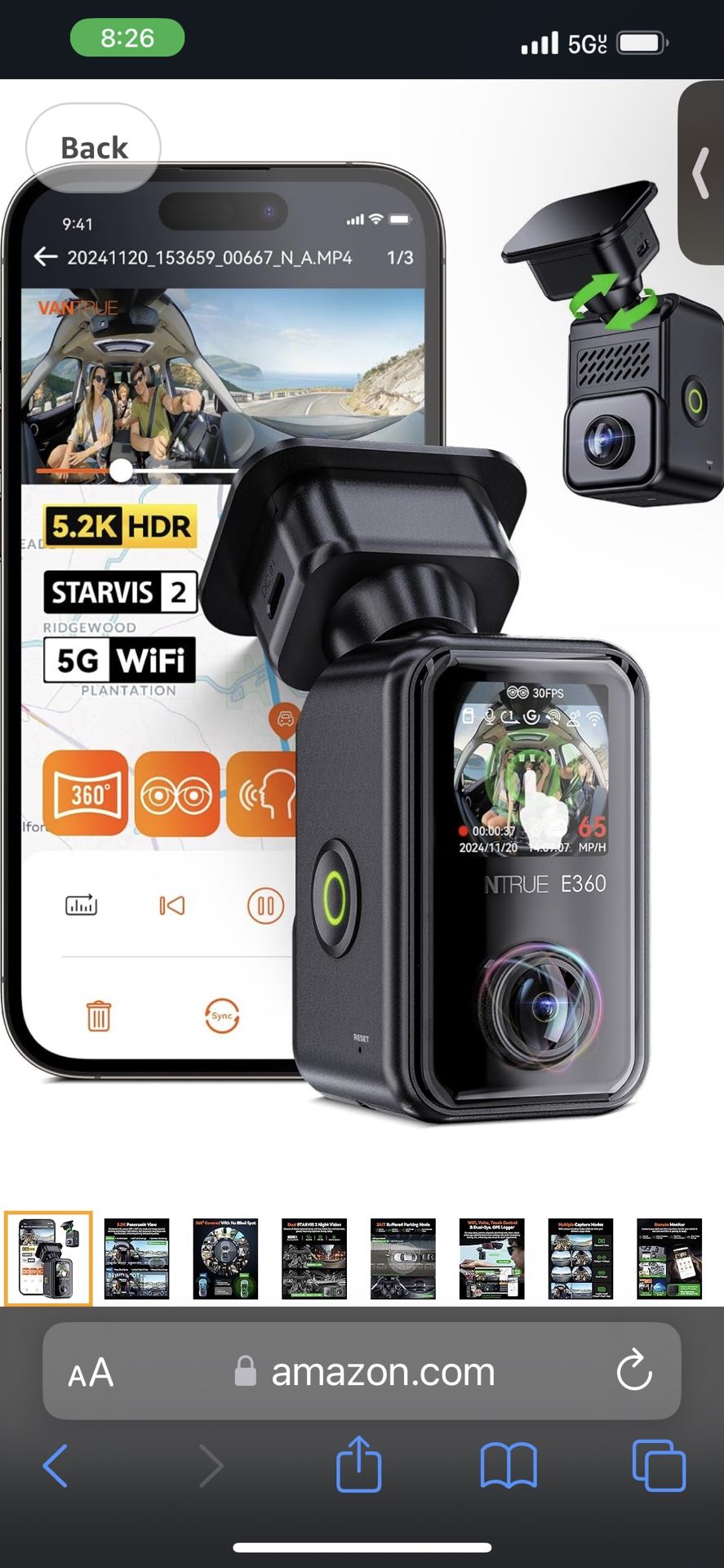 Vantrue E360 Camera