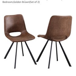 Suede Upholstered Dinning Chairs (set of 2) 