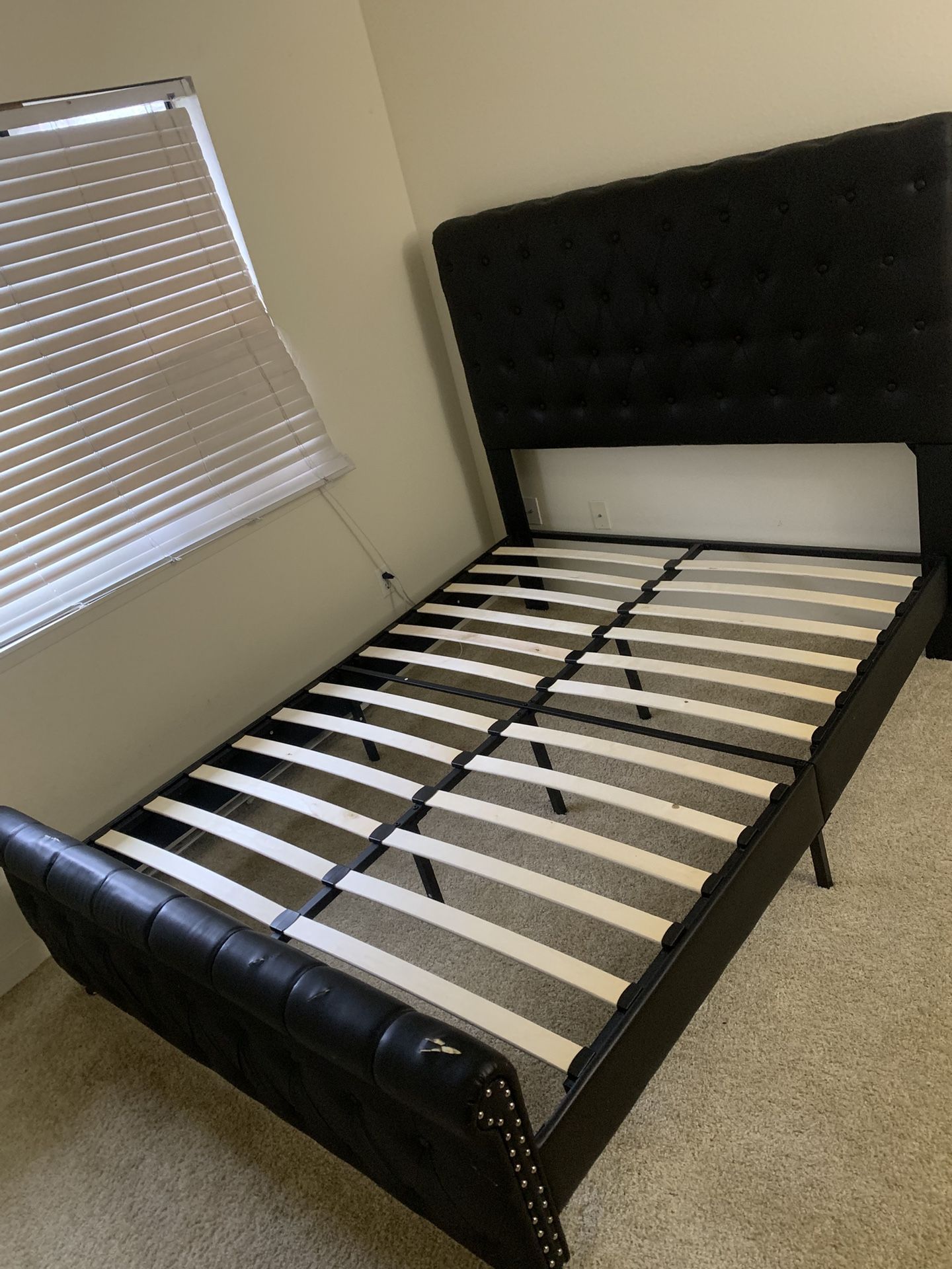 Queen Size Bed Frame And Double Sided Tempur Pedic Mattress Included