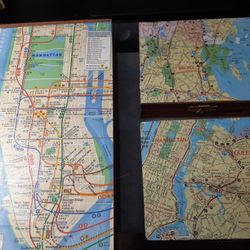 Altered Cigar Box  Map Of New York 