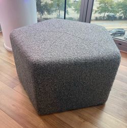 Hexagonal Grey Boucle Ottoman Pouf