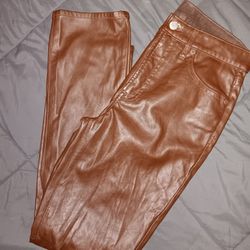 Womens Size 4 Brown Leather GAP Pants 