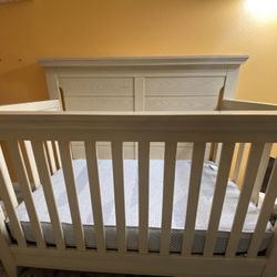 Baby Crib With Mattress and Mattress Topper