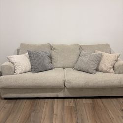Modern Beige Fabric Sofa – Clean & Comfortable, Great Condition 