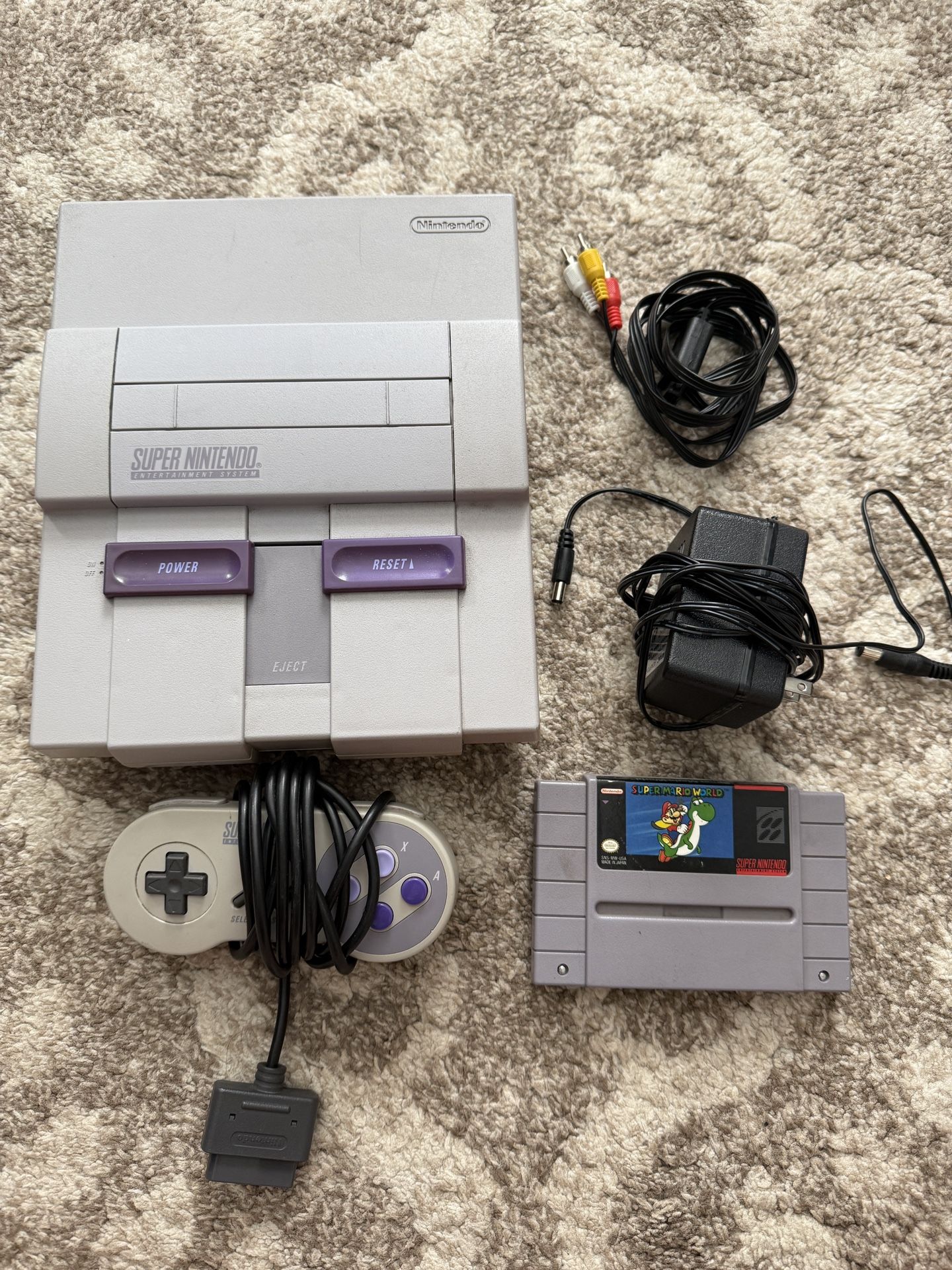 Super Nintendo Console With Super Mario World