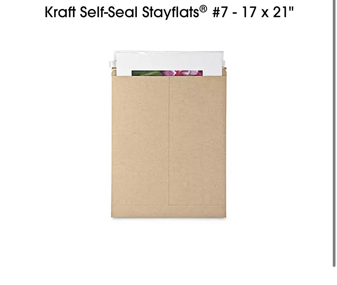 Kraft Self-Sealed Stayflat Mailers 17 X 21”
