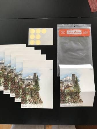 1974 Little Letters Portland Oregon Mt. Hood - 6 Mailable Notes