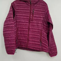 Patagonia Women's Down Purple Hooded Full Zip Hooded Puffer Jacket Coat Pink Size Small