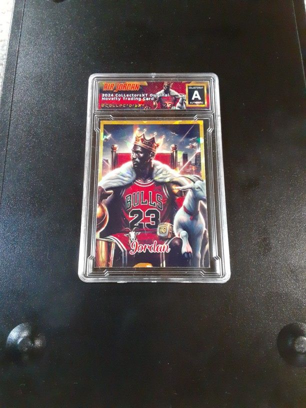 Michael Jordan 2024 Slab Gold Cracked Ice REFRACTOR Original Art Novelty Card