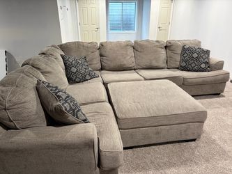 Large Sectional Sofa with Chaise and Ottoman