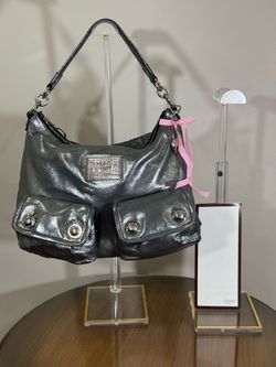 Vintage Coach Poppy Silver Bag