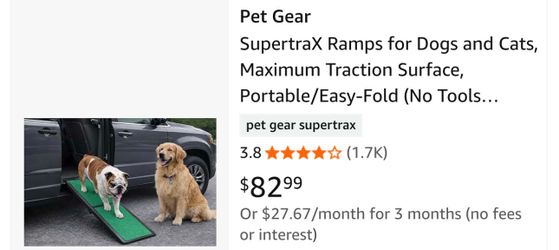 $50 OBO Reg &82.99 Dog Ramp