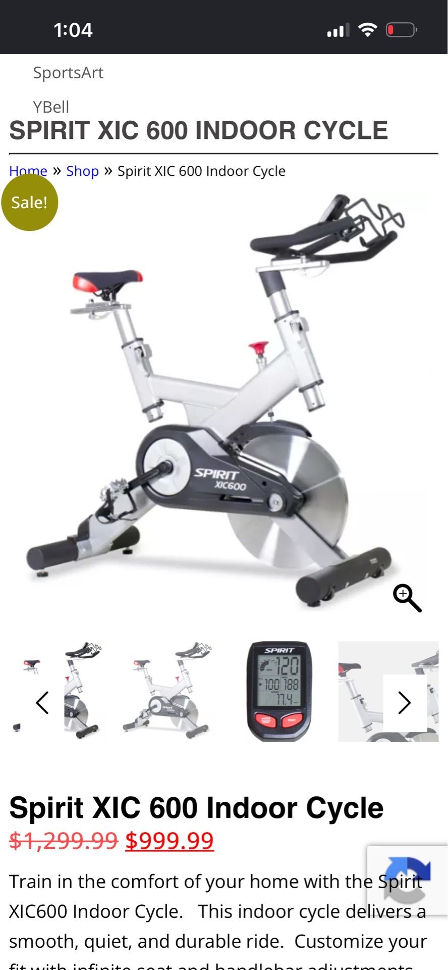 Exercise indoor bicycle