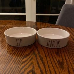 Rae Dunn by Magenta SAVOR and SIP small pet bowl set