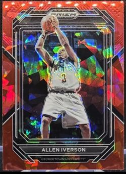 Allen Iverson Red Ice Prizm Basketball Card