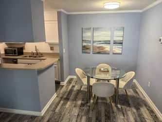 Glass Table With Metal Legs- Chairs Not Included