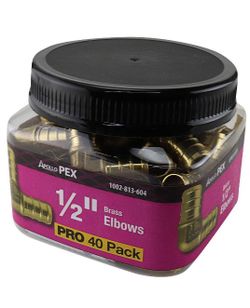1/2 in. Brass PEX-B Barb 90-Degree Elbow Pro Pack (40-Pack)