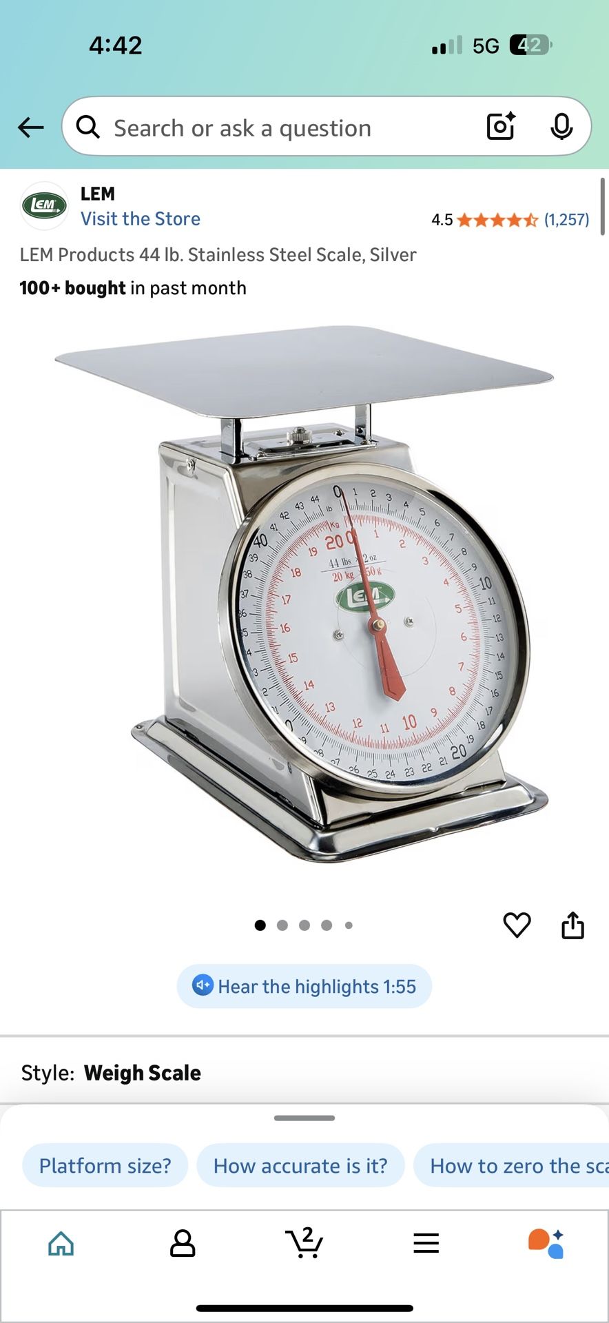 Weighing Scale New $35