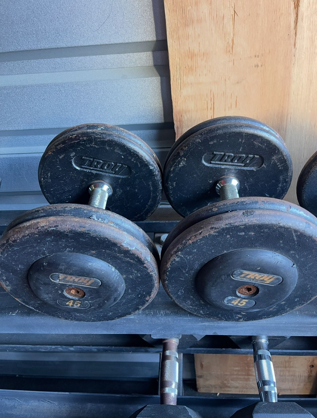 45 lbs TROY ProStyle Dumbbells  Weights…. Home Gym Fitness….